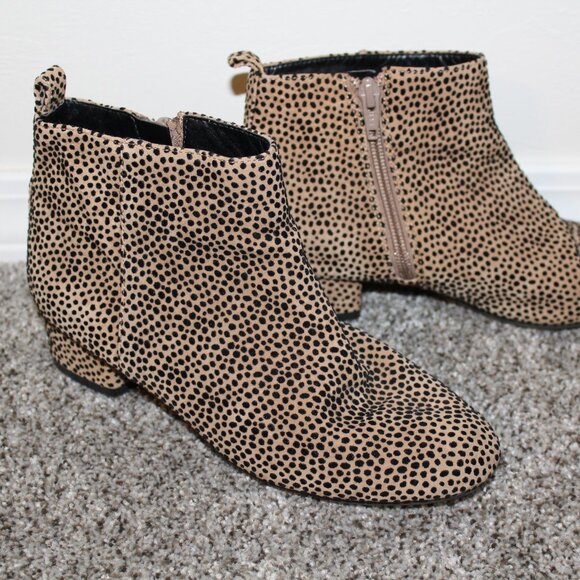 GB Girls Leopard Print Booties Size 3 - Picture 1 of 8